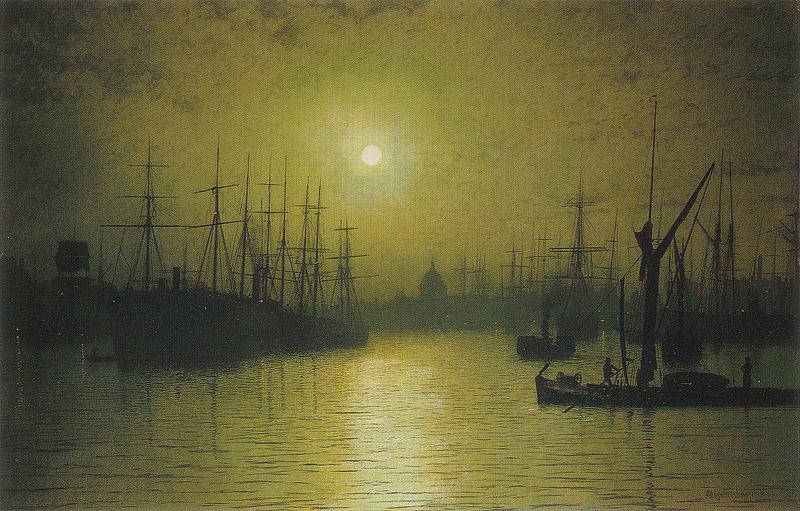 Atkinson Grimshaw Thames oil painting image